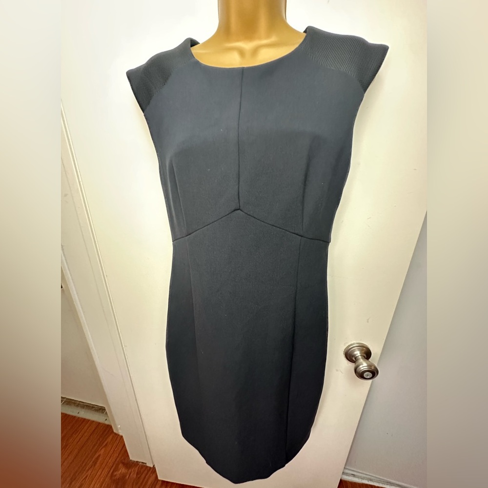 Cop.Copine Black Scuba Like Material Sleeveless Classy Chic Minimalist Dress M?